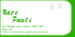 mate pauli business card